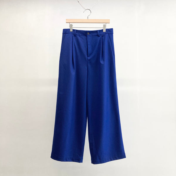 【frank leder / フランクリーダー】BAVARIAN LODEN WOOL 1 TUCK WIDE TROUSERS / Blue