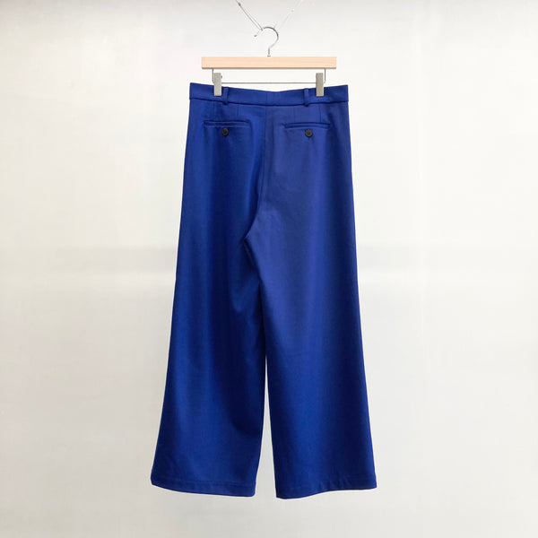 【frank leder / フランクリーダー】BAVARIAN LODEN WOOL 1 TUCK WIDE TROUSERS / Blue