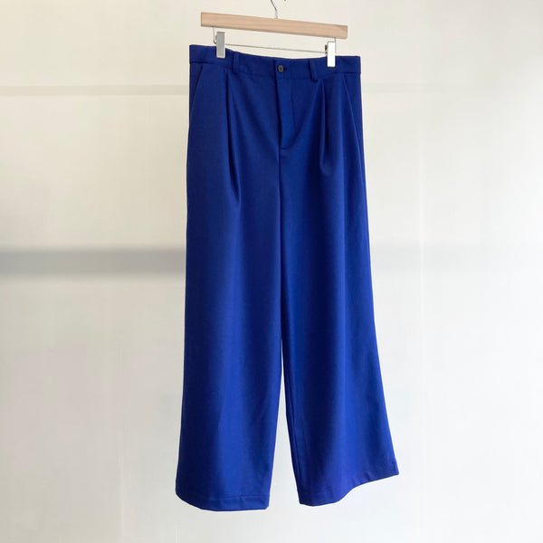 【frank leder / フランクリーダー】BAVARIAN LODEN WOOL 1 TUCK WIDE TROUSERS / Blue