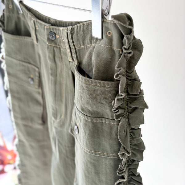 【 RhodolirioN 】UTILITY PANT - HERRINGBONE - / Olive