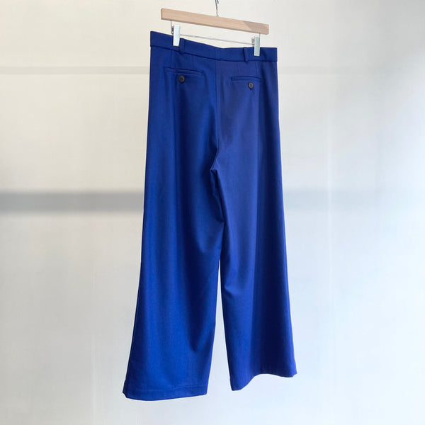 【frank leder / フランクリーダー】BAVARIAN LODEN WOOL 1 TUCK WIDE TROUSERS / Blue