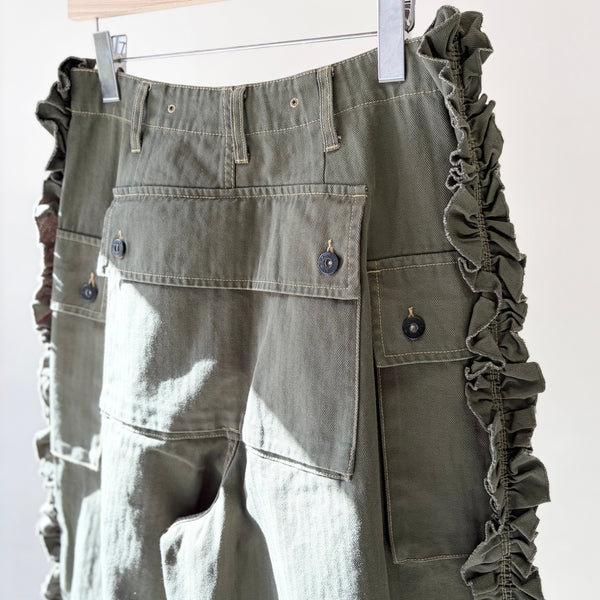 【 RhodolirioN 】UTILITY PANT - HERRINGBONE - / Olive