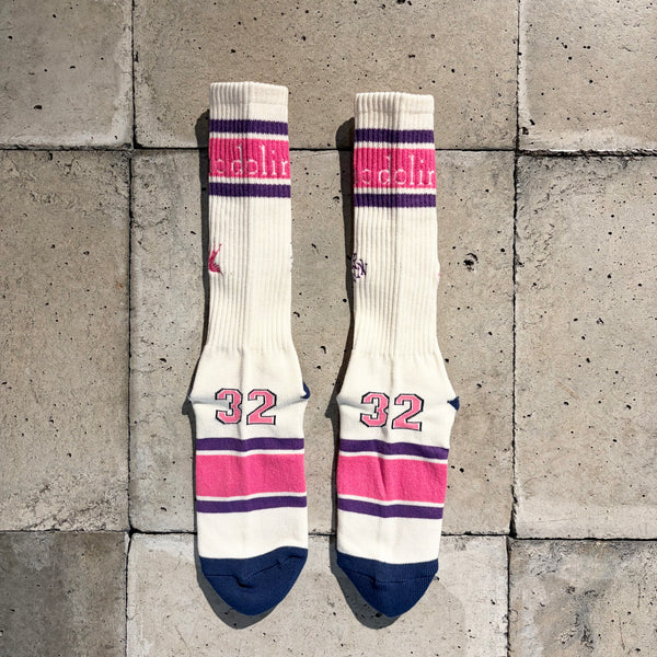 【 RhodolirioN 】LINE & NUMBERING SOCKS / Natural