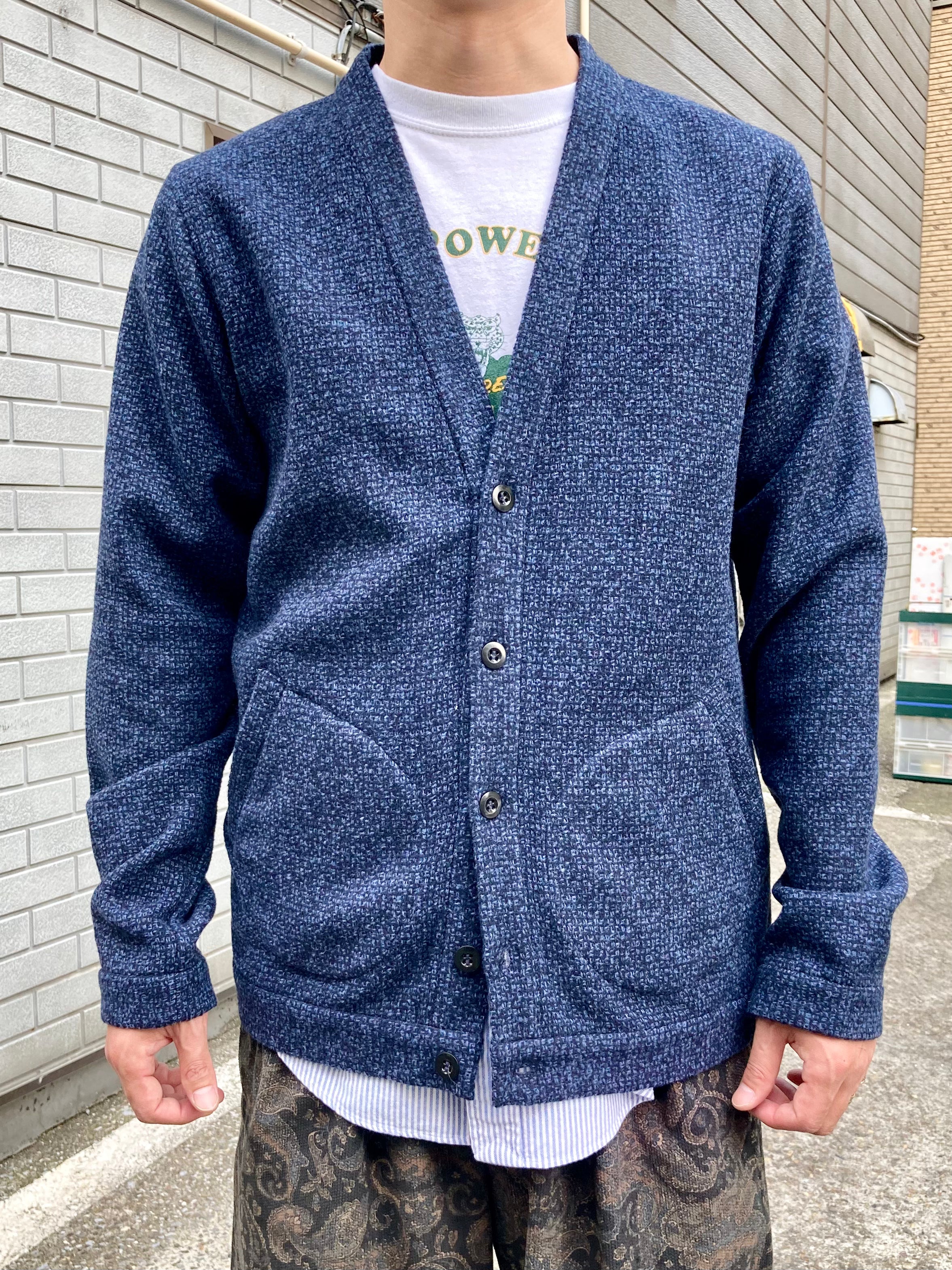 美品 フランクリーダー frank leder カーディガン 紺 茶 M 美品 フランクリーダー frank leder カーディガン 紺 茶 M 美品