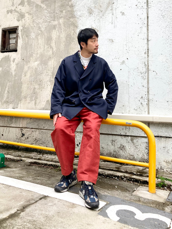 【frank leder / フランクリーダー】LIGHT WEIGHT DEUTSCHLEDER 2TUCK TROUSERS / Red