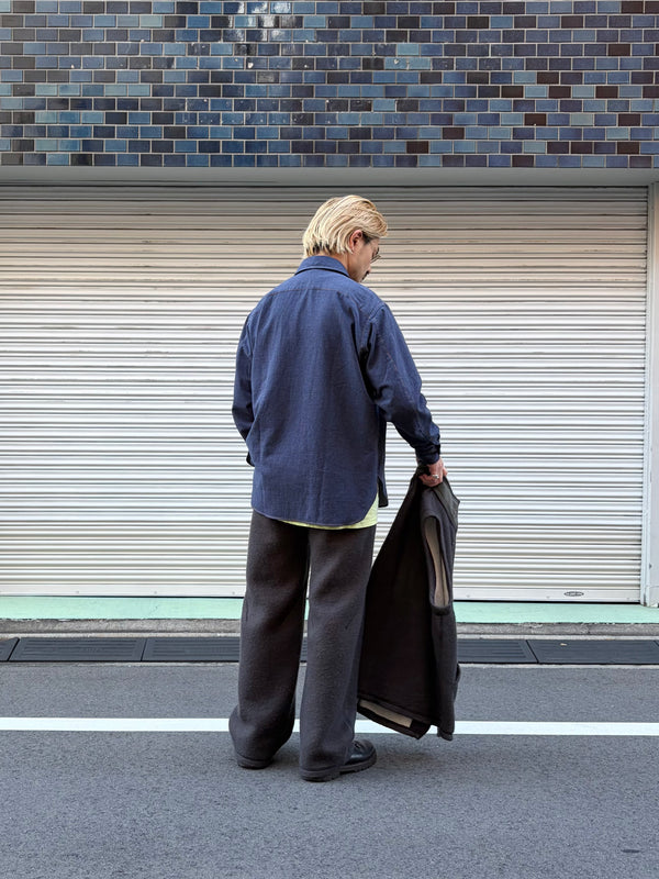 【m's braque】DOG EAR COLLAR SHIRT / Light Indigo