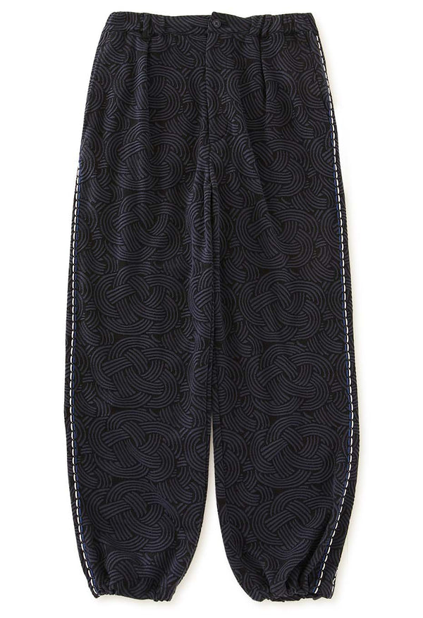 【 BLUE BLUE JAPAN 】ミズヒキニットジャカード サイドラインパンツ / Dark Navy