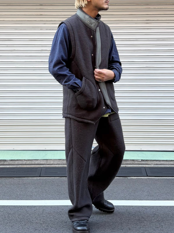 【 HORTENSE 】WOOL FLEECE PANTS / Gray