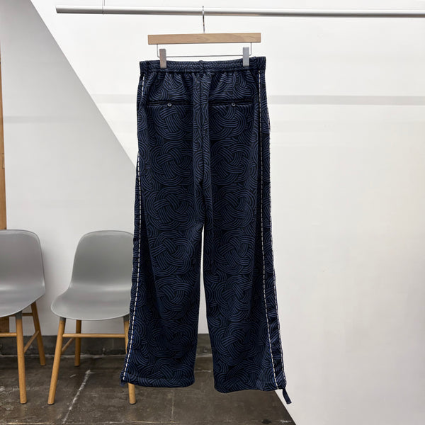 【 BLUE BLUE JAPAN 】ミズヒキニットジャカード サイドラインパンツ / Dark Navy