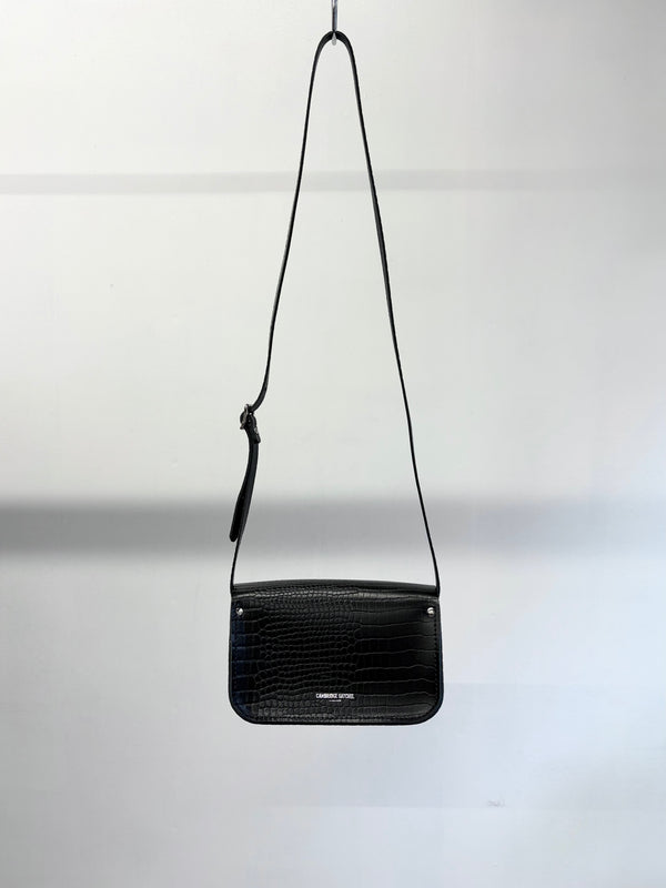 【 CAMBRIDGE SATCHEL 】THE MINI - ONE BUCKLE - / Black (Croc-Embossed)