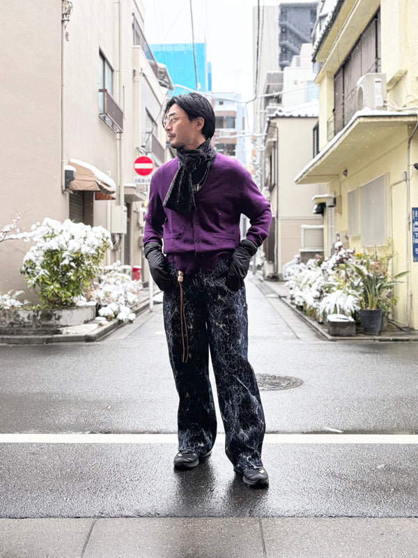 【TOKIS】ALPACA V-NECK CARDIGAN / Purple