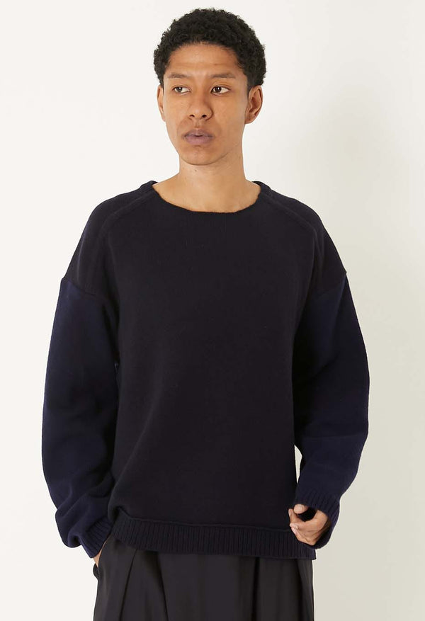 【 BLUE BLUE JAPAN 】ヤクカシミア プルオーバークルーニット / Dark Navy