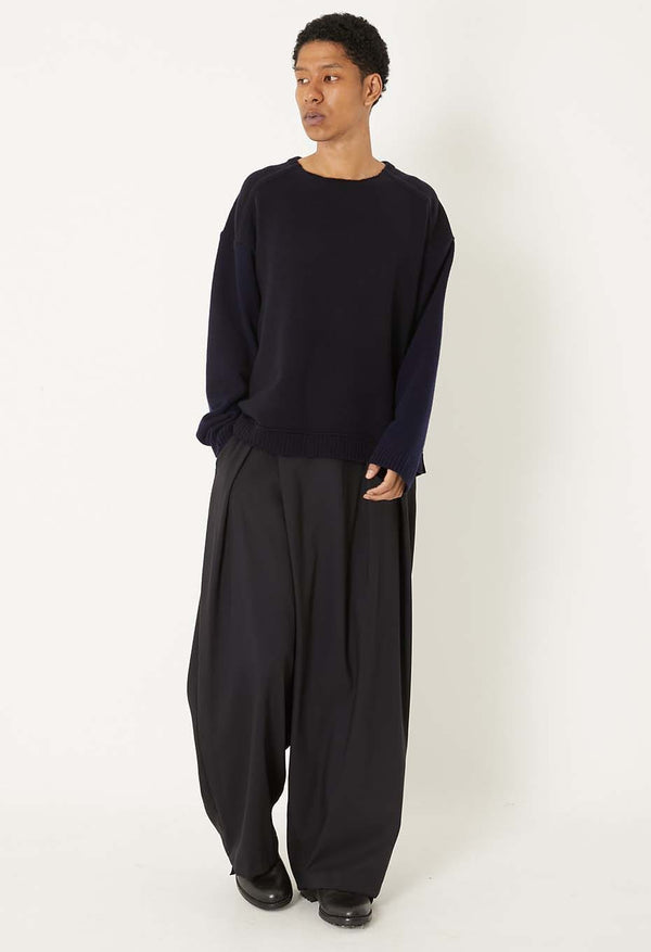 【 BLUE BLUE JAPAN 】ヤクカシミア プルオーバークルーニット / Dark Navy