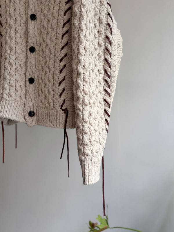 【 UNUSED 】CABLE KNIT CARDIGAN / Natural