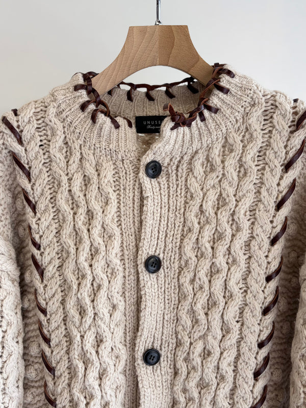 【 UNUSED 】CABLE KNIT CARDIGAN / Natural