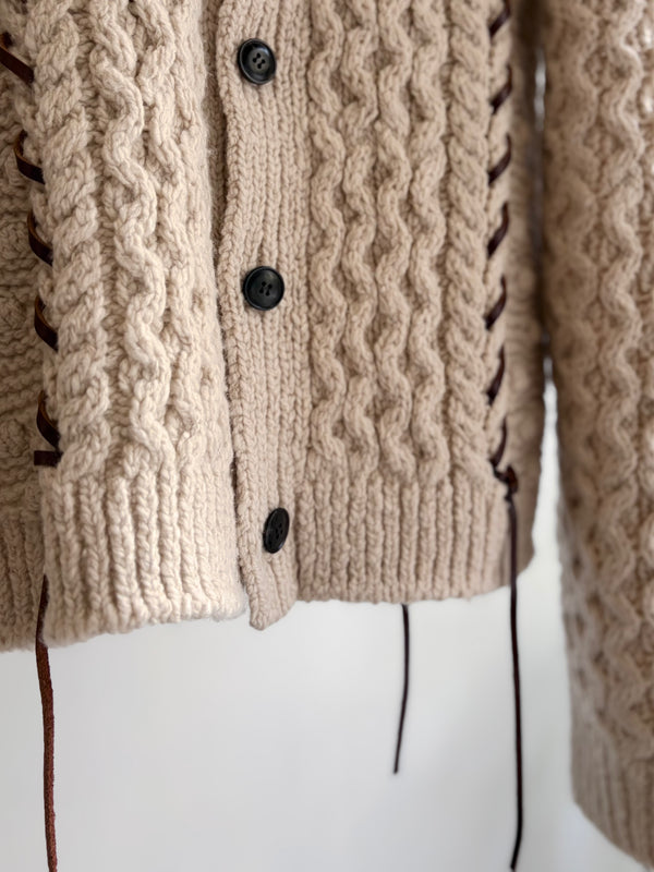 【 UNUSED 】CABLE KNIT CARDIGAN / Natural