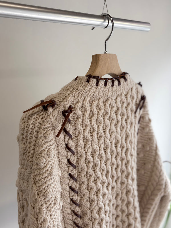 【 UNUSED 】CABLE KNIT CARDIGAN / Natural