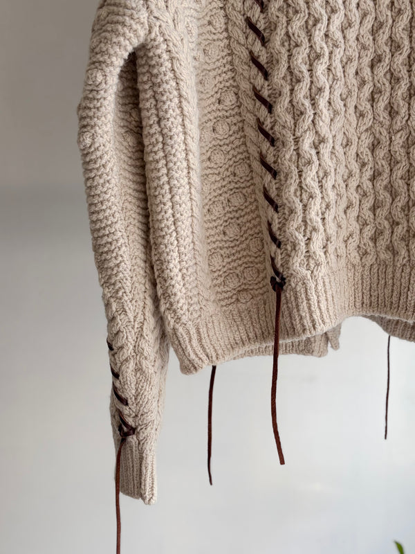 【 UNUSED 】CABLE KNIT CARDIGAN / Natural
