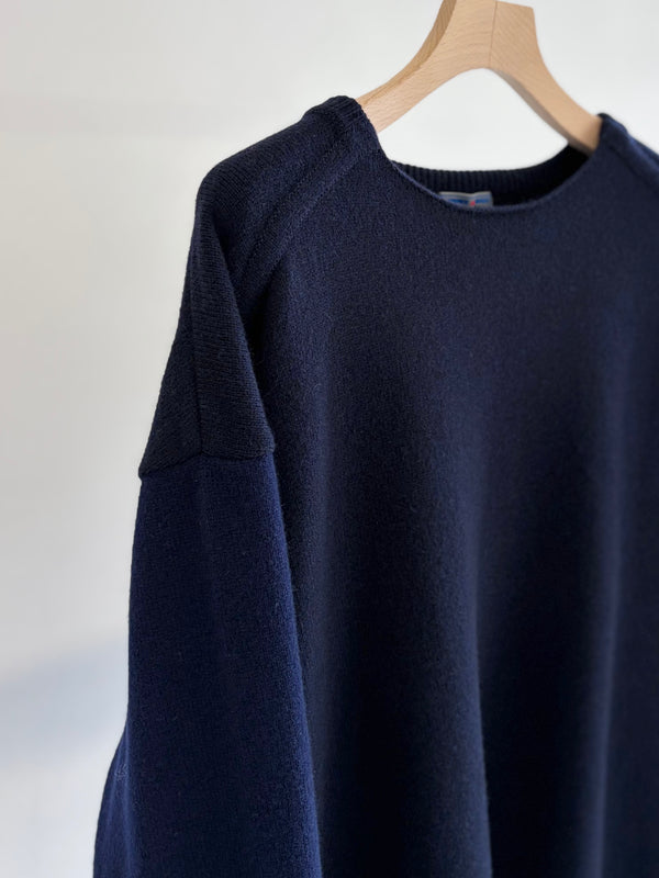 【 BLUE BLUE JAPAN 】ヤクカシミア プルオーバークルーニット / Dark Navy