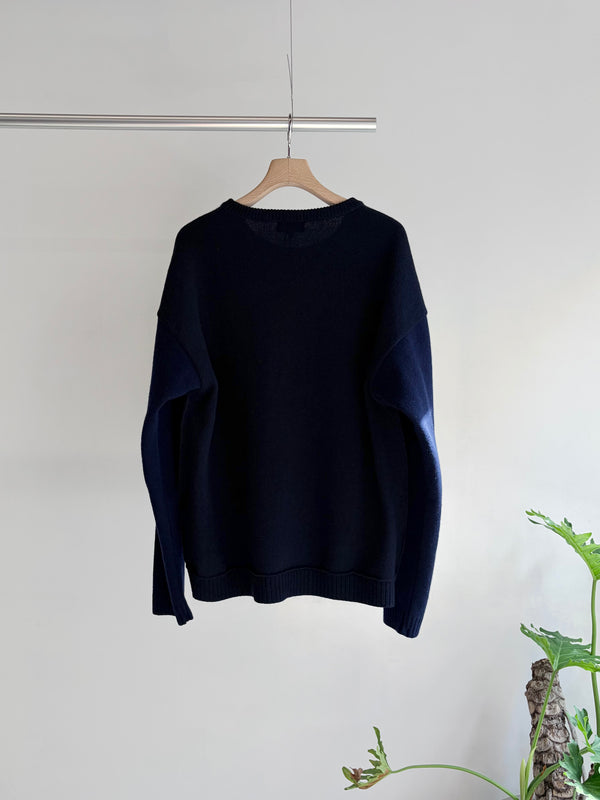 【 BLUE BLUE JAPAN 】ヤクカシミア プルオーバークルーニット / Dark Navy