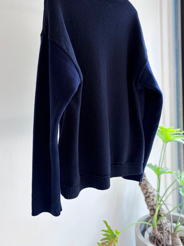 【 BLUE BLUE JAPAN 】ヤクカシミア プルオーバークルーニット / Dark Navy