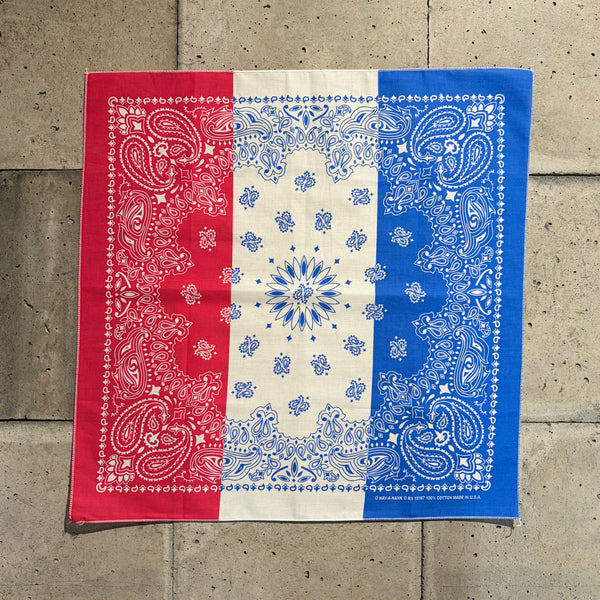 【 HAV-A-HANK 】TRICOLOR PAISLEY BANDANA - MADE IN U.S.A. - / Tricolor