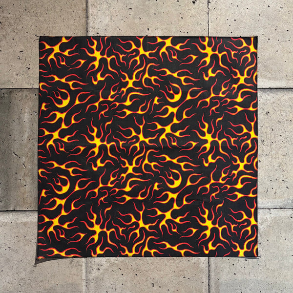 【 HAV-A-HANK 】BANDANA - MADE IN U.S.A. - / Black Flames