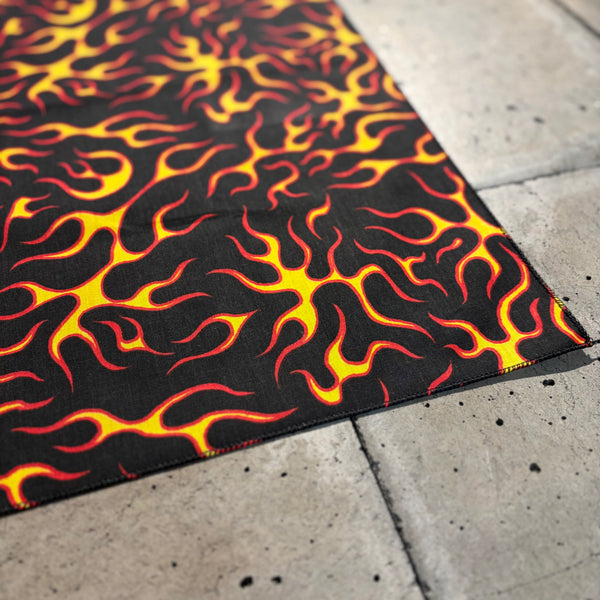 【 HAV-A-HANK 】BANDANA - MADE IN U.S.A. - / Black Flames