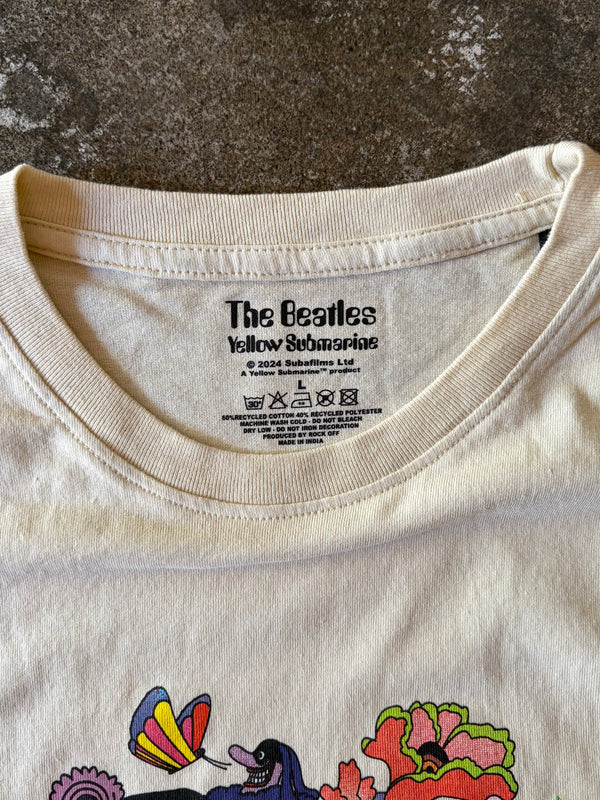 【 GRAPHIC WEAR & GOODS 】L-S TEE " YELLOW SUBMARINE " / Green × Beige
