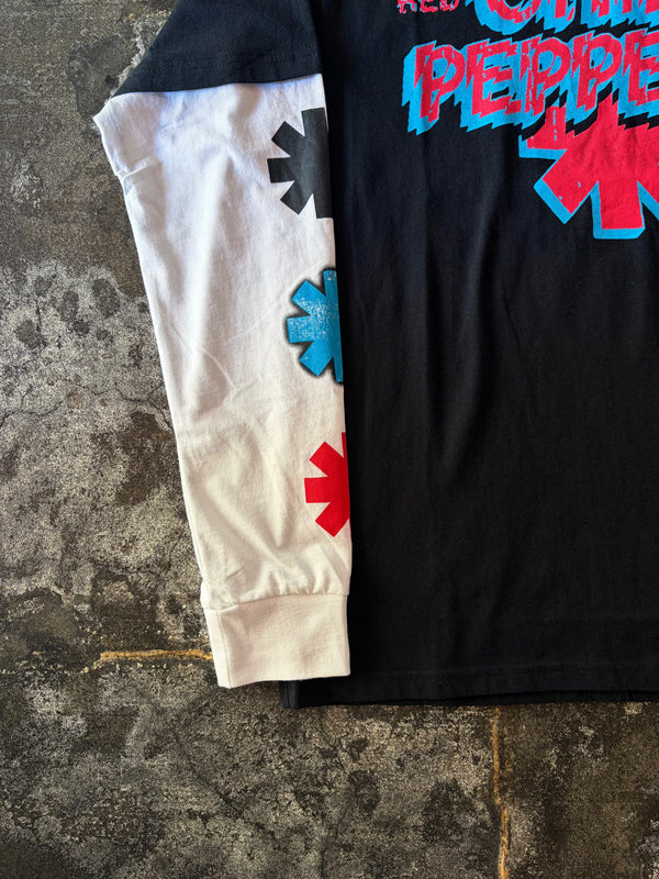 【 GRAPHIC WEAR & GOODS 】LAYERED L-S TEE " RED HOT CHILI PEPPERS " / Black × White