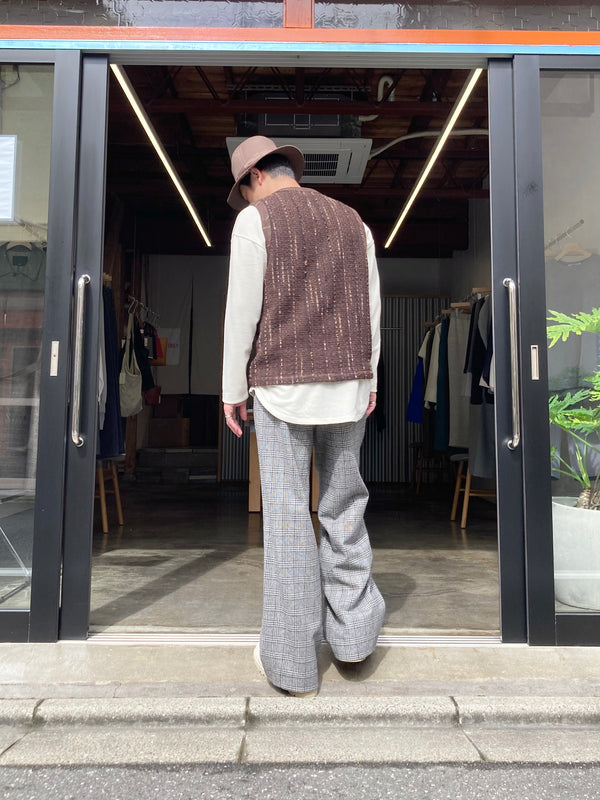 【frank leder / フランクリーダー】BROWN VINTAGE WOOL VEST - with Chest Pocket - / Brown