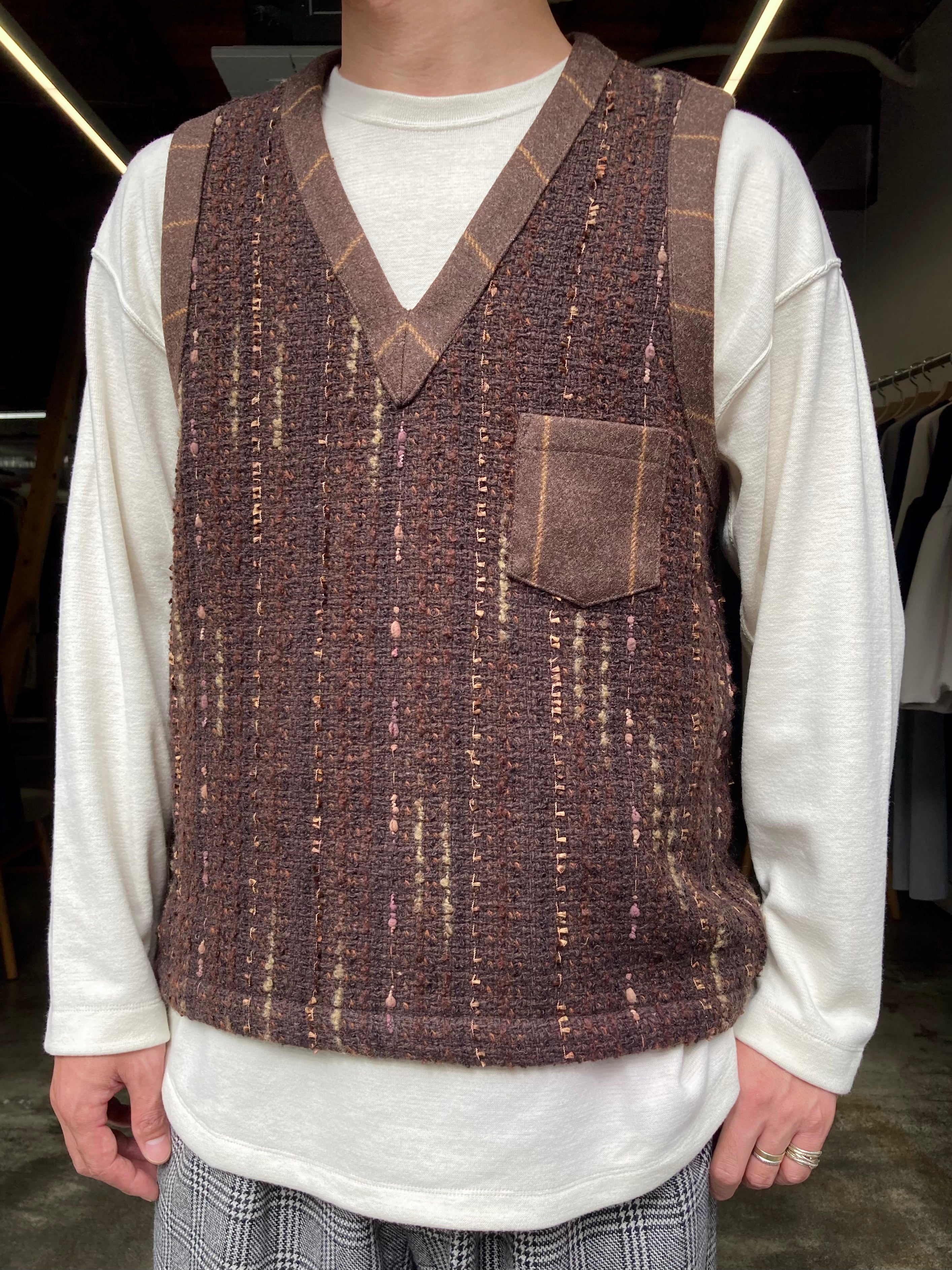 FRANK LEDER フランクリーダー ベスト ボルドー ドイツ製 frank leder / フランクリーダー】BROWN VINTAGE WOOL VEST