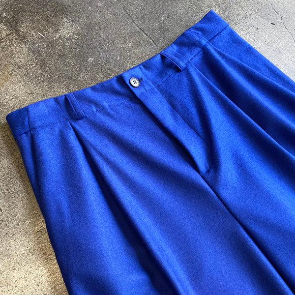 【frank leder / フランクリーダー】BAVARIAN LODEN WOOL 1 TUCK WIDE TROUSERS / Blue