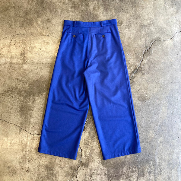 【frank leder / フランクリーダー】BAVARIAN LODEN WOOL 1 TUCK WIDE TROUSERS / Blue