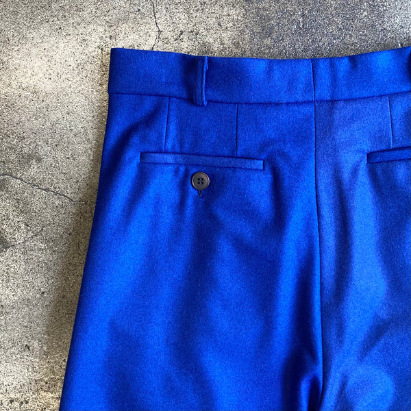 【frank leder / フランクリーダー】BAVARIAN LODEN WOOL 1 TUCK WIDE TROUSERS / Blue