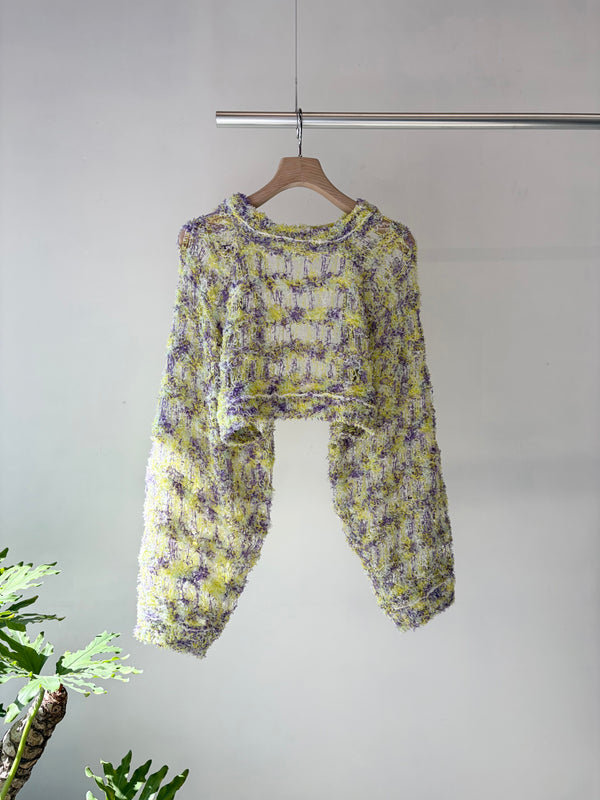 【 RhodolirioN 】KNIT BOLERO - FANCY YARN - / Purple
