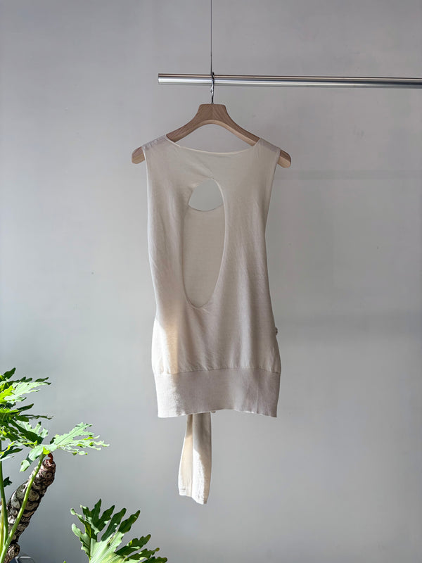 【 RhodolirioN 】KNOT TANK TOP - SHEER - / Ivory