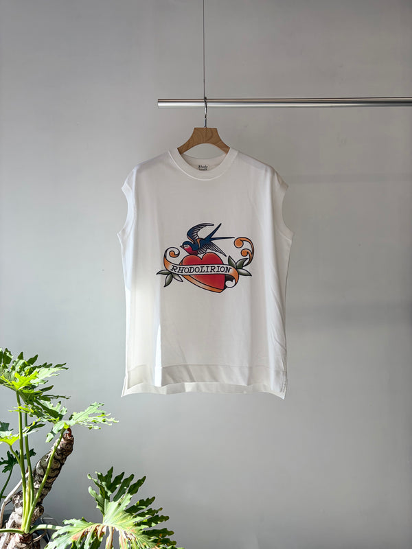 【 RhodolirioN 】PRINTED TATTOO TEE / White