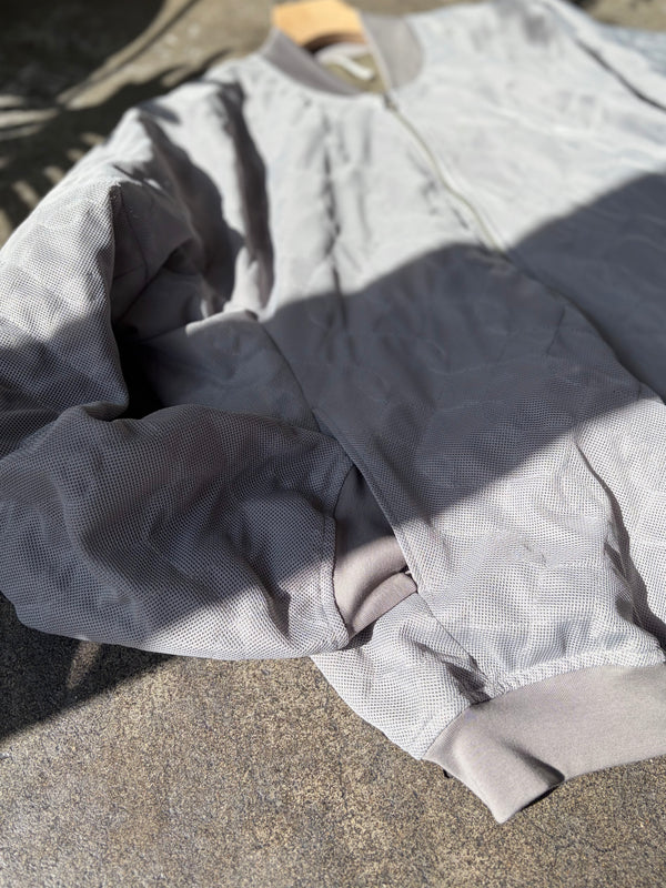 【 m's braque 】QUILTED MESH REVERSIBLE MA-1 / Grey Mesh
