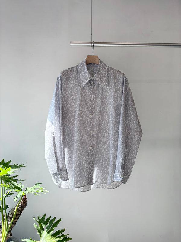 【m's braque】DOG EAR COLLAR SHIRT / Grey