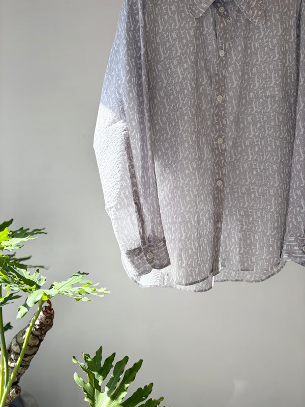 【m's braque】DOG EAR COLLAR SHIRT / Grey