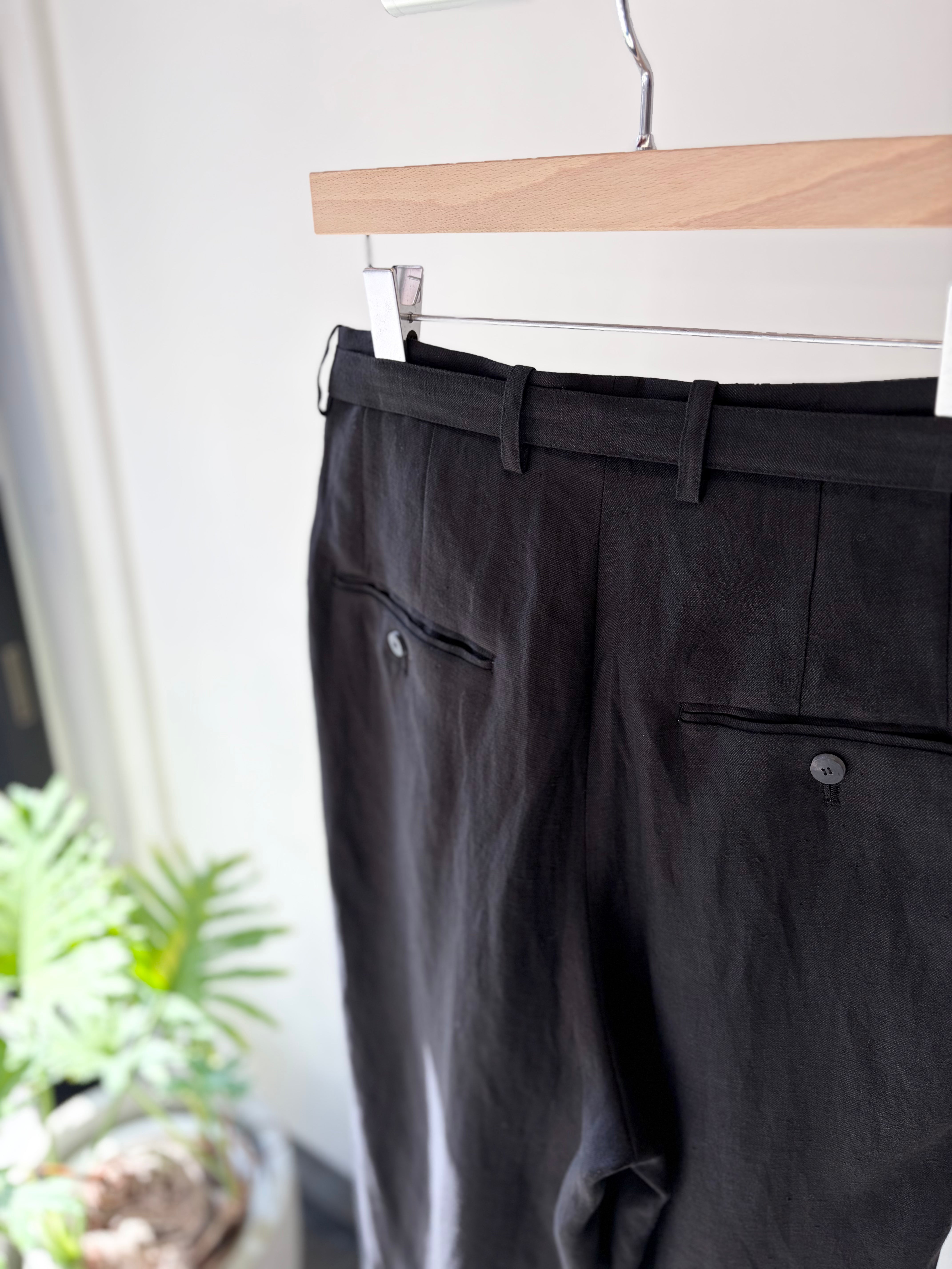 m's braque 】BELTED TUCKED BAGGY PANTS / Black – TOKIS