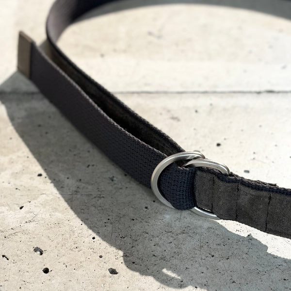 【hobo】DOUBLE RING BELT - PIG SUEDE - / Dk.Brown