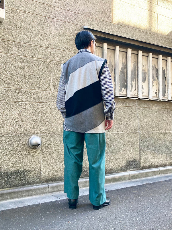 【RURI W. / ルリ】SAILOR WIDE TACK PANTS / Blue Green