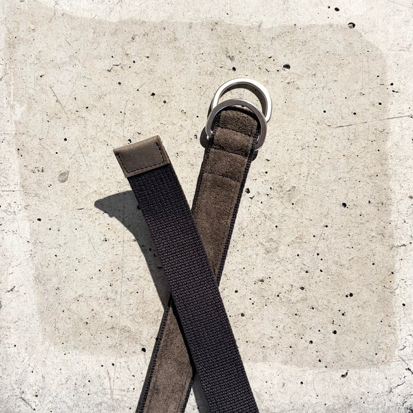 【hobo】DOUBLE RING BELT - PIG SUEDE - / Dk.Brown