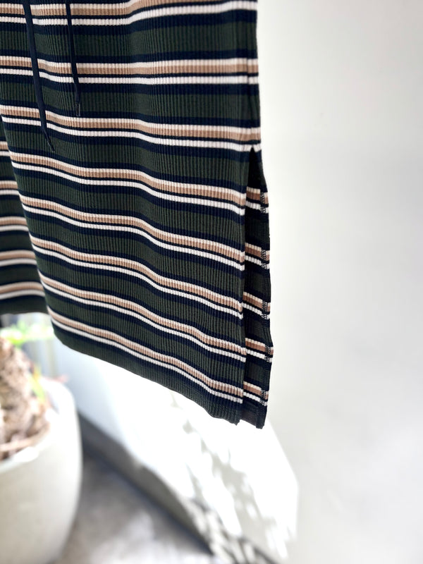 【 RhodolirioN 】PENCIL SKIRT - RANDOM STRIPE - / Olive