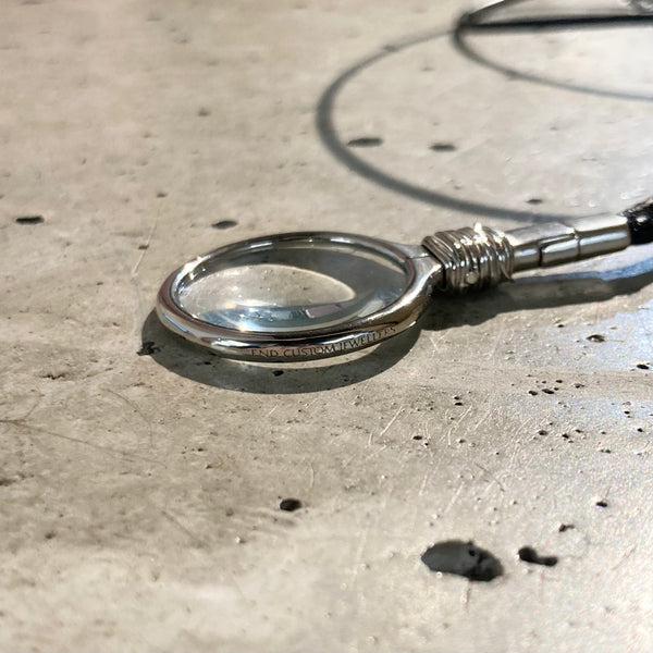【END CUSTOM JEWELLERS】DETACHABLE LUPE NECKLACE / Silver × Leather