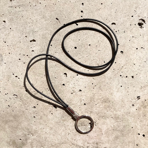 【END CUSTOM JEWELLERS】DETACHABLE LUPE NECKLACE / Silver × Leather