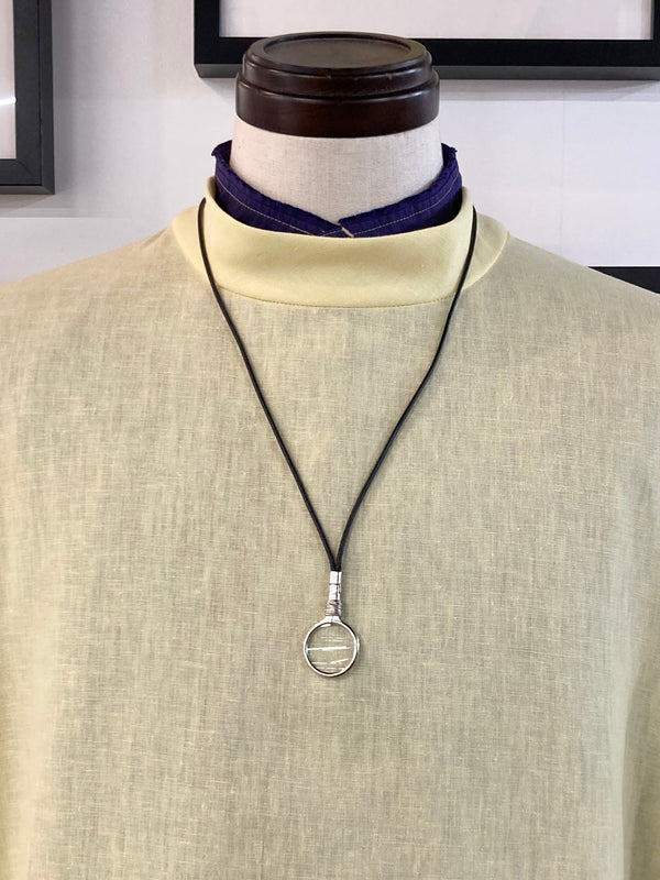 【END CUSTOM JEWELLERS】DETACHABLE LUPE NECKLACE / Silver × Leather