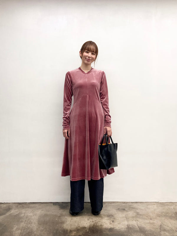 【RURI W. / ルリ】VELOR DRESS / Pink